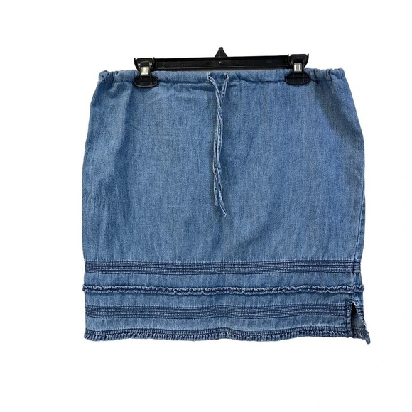 Womens Denim Skirt Blue  Drawstring Waist No tags - Picture 1 of 5
